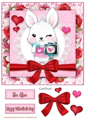 Valentine Animal Rabbit Card Front-5