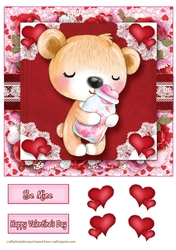 Valentine Animal Bear Card Front-6