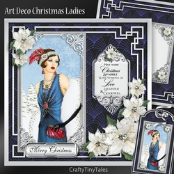 Art Deco Christmas Ladies Blue Series MiniKit-2