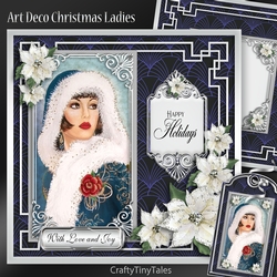 Art Deco Christmas Ladies Blue Series MiniKit-3