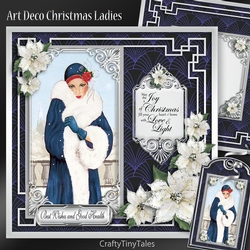 Art Deco Christmas Ladies Blue Series MiniKit-4
