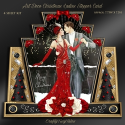 Art Deco Christmas Ladies Stepper Card