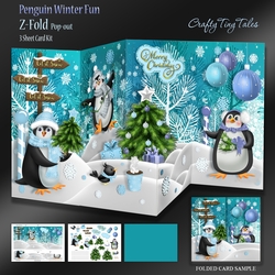 Penguin Winter Fun Z-Fold Card