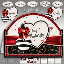 Black & White Valentine Tent Card
