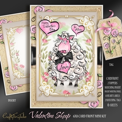 Valentine Sheep Card Front MiniKit-2