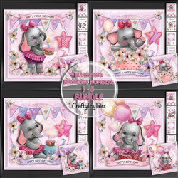 Elephants Birthday Numbers 1-5 BUNDLE