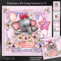 Elephants Birthday Numbers Kit-3