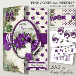 Pine Cones and Needles LILAC 5X7 Fold Back-2