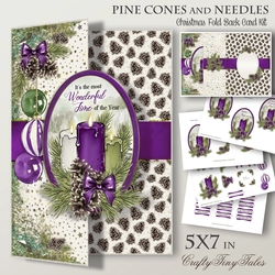 Pine Cones and Needles LILAC 5X7 Fold Back-3