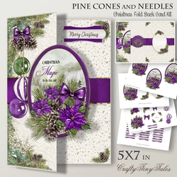 Pine Cones and Needles LILAC 5X7 Fold Back-4