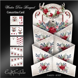 Winter Deer Bouquet Concertina