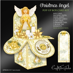 Gold Christmas Angel Pop-Up Box