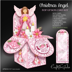 Pink Christmas Angel Pop-Up Box