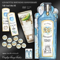 GIN Bottle Birthday and Anniversary Card Kit