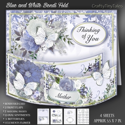 Blue and White Bendi Fold