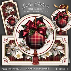 Scottish Christmas Tent Card Kit.2