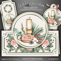 Winter Decorations Tent Card Kit-5