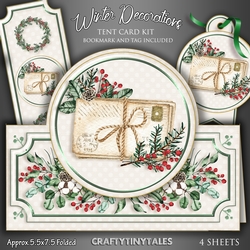 Winter Decorations Tent Card Kit-7