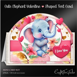 Cute Elephant Valentine Tent Card-1
