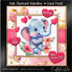 Cute Elephant Valentine Card Front-1