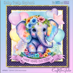 Baby Party Elephant 7x7 MiniKit-1
