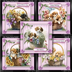 Cute Puppy Spring Basket BUNDLE