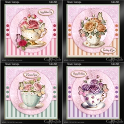Floral Teacup Card Front BUNDLE