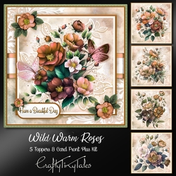 Wild Warm Roses Card Front Kit