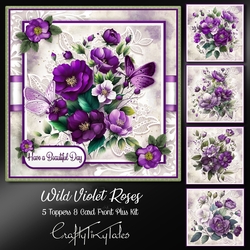 Wild Violet Roses Card Front Kit