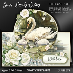Swan Family Outing Tent Card Kit-1