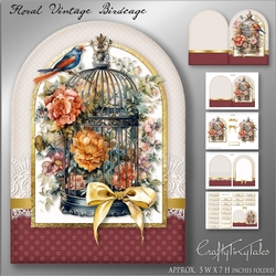 Floral Birdcage Shaped Card Kit-4