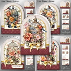 Floral Birdcage Shaped Card BUNDLE