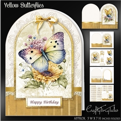 Yellow Butterflies Shaped Card Kit-5