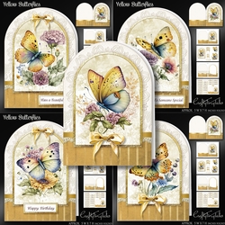 Yellow Butterflies Shaped Card BUNDLE