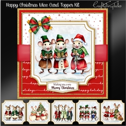Happy Christmas Mice Card Topper Kit