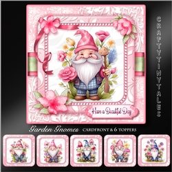 Garden Gnomes Card Front & Toppers