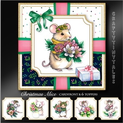 Christmas Mice Card front & Toppers #2