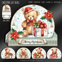 Christmas Gift Bears Tent Card & Toppers