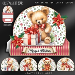 Christmas Gift Bears Tent Card & Toppers-5