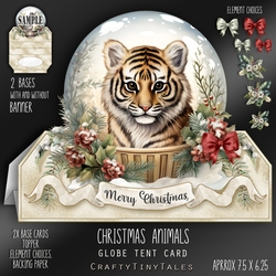 Christmas Animals Globe Tent Card-8