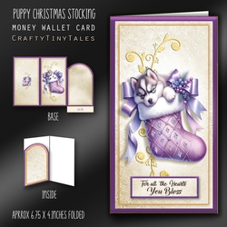 Puppy Christmas Stocking Money Card Kit-4