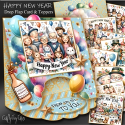 Happy New Year Drop Flap Card &Toppers