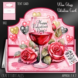 Wine Glass Valentine Card Kit