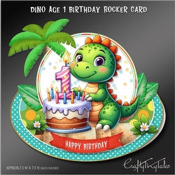 Dino Age 1 Birthday Rocker Card Kit