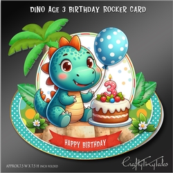 Dino Age 3 Birthday Rocker Card Kit