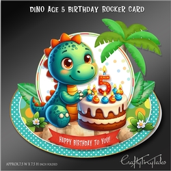 Dino Age 5 Birthday Rocker Card Kit