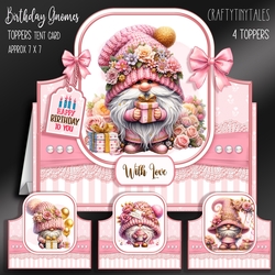 Birthday Gnomes Toppers Tent Card