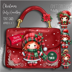 Christmas Girly Handbag Tent Card Kit-3