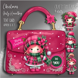 Christmas Girly Handbag Tent Card Kit-4