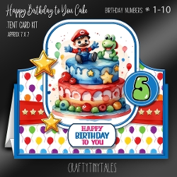 Happy Birthday to You Cake Tent Card